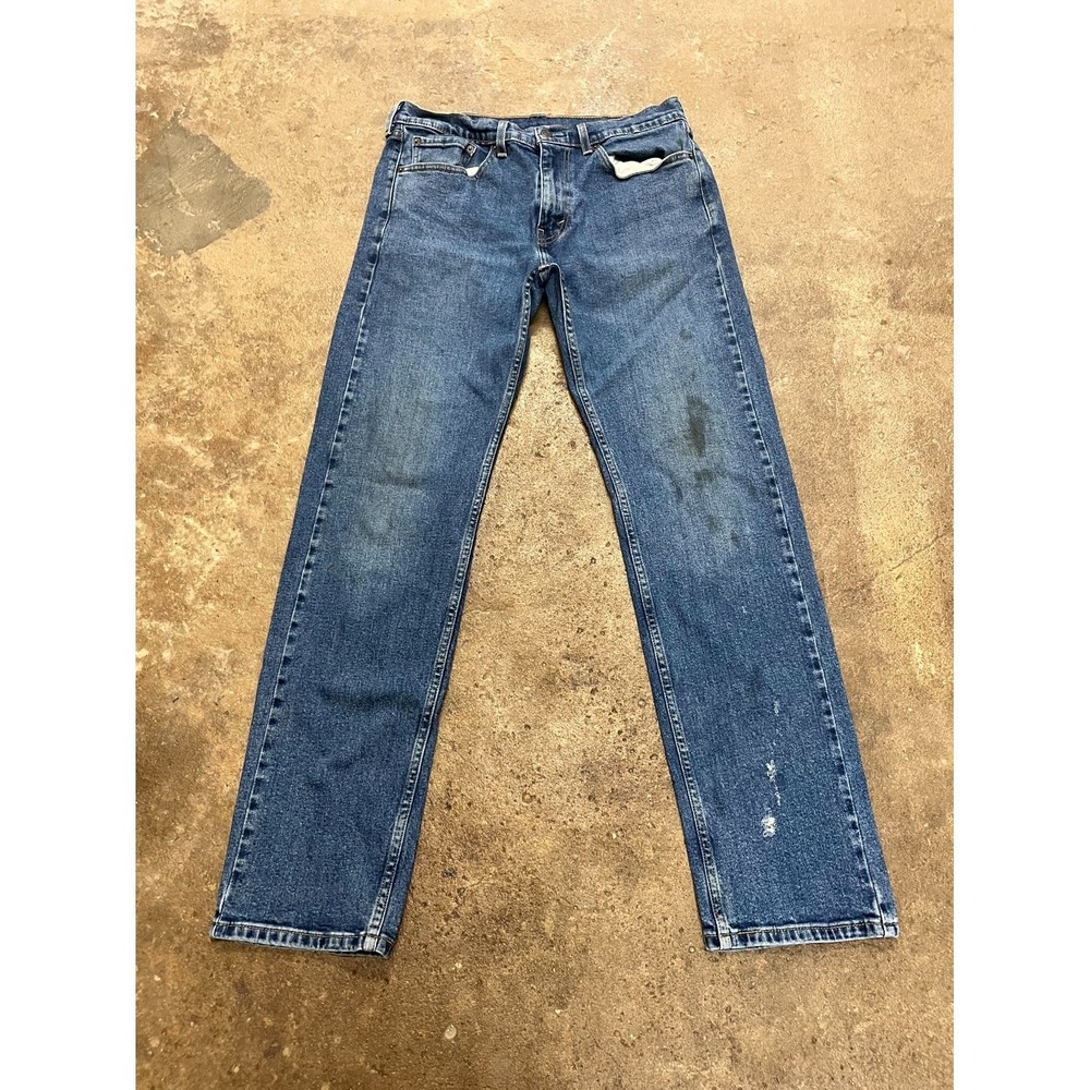 Levi's 505‎ Regular Fit Jeans Mens 32x34 Blue Denim Cotton Stretch Straight Leg